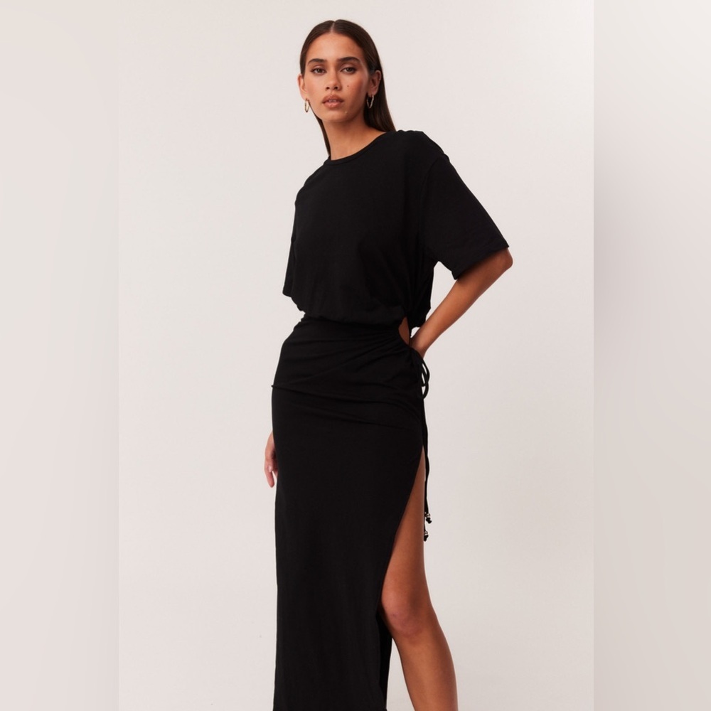 SNDYS Lola Maxi Dress Black NWT XS Revolve T-Shirt Dress - Picture 5 of 11